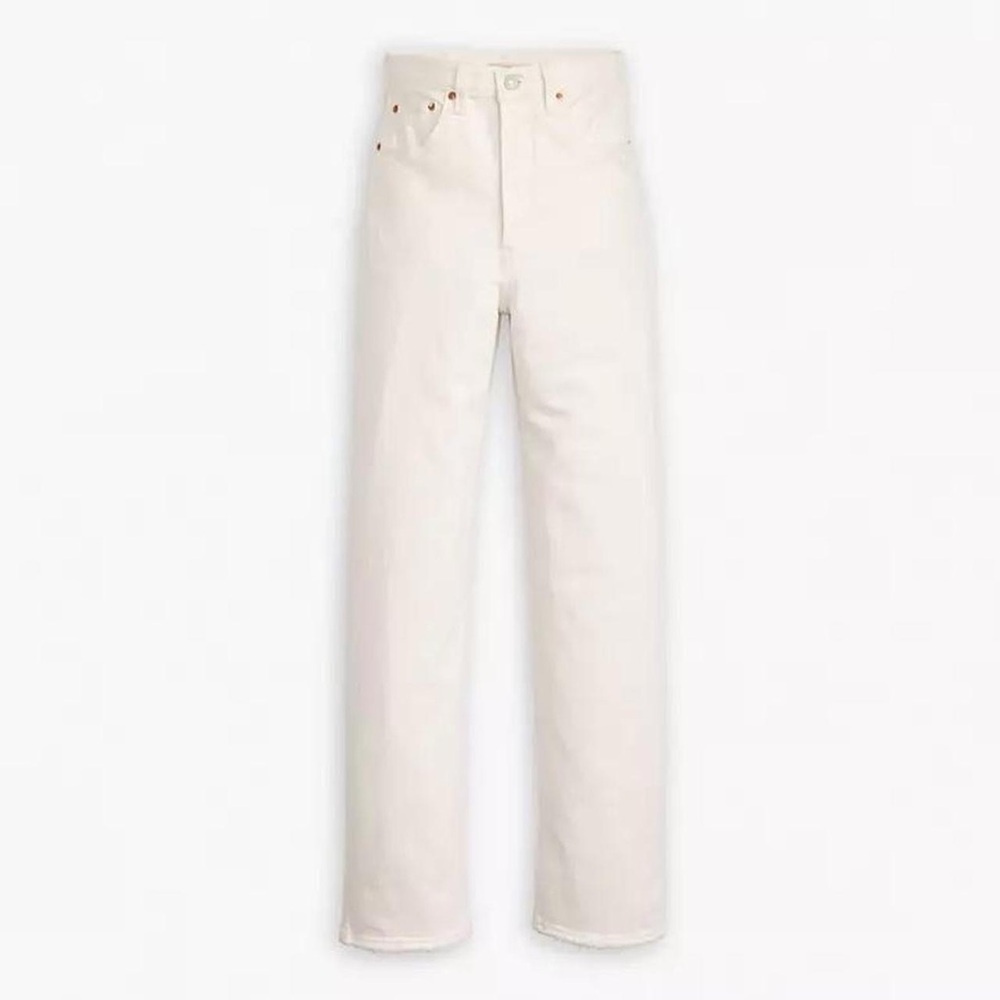 Levi’s White High Rise Ribcage Straight Jean